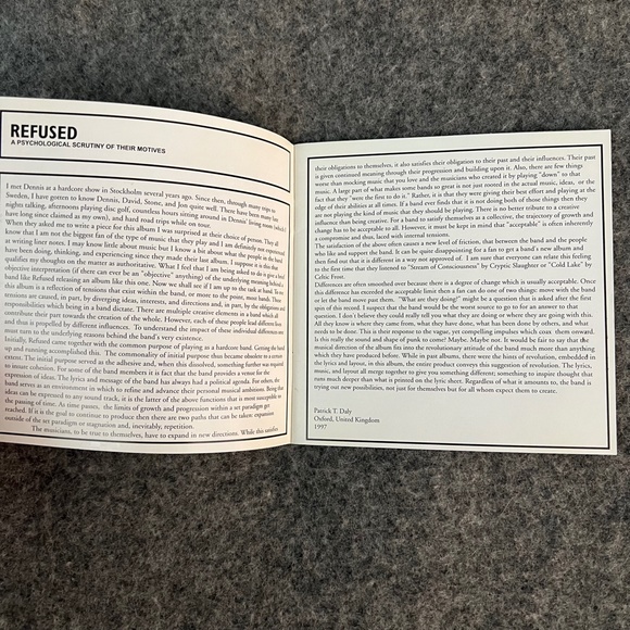 REFUSED 1998 The Shape Of Punk To Come CD Burning Heart Records - Picture 3 of 9